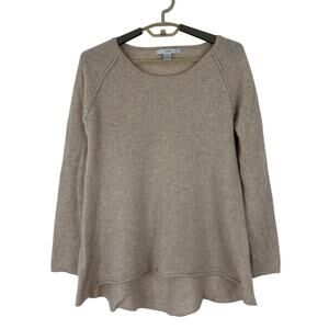 subtle luxury 100% cashmere sweater beige tan S/M tunic